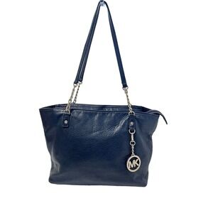 MICHAEL KORS Jet Set East West Chain Tote Bag Luxury Designer Black Leather